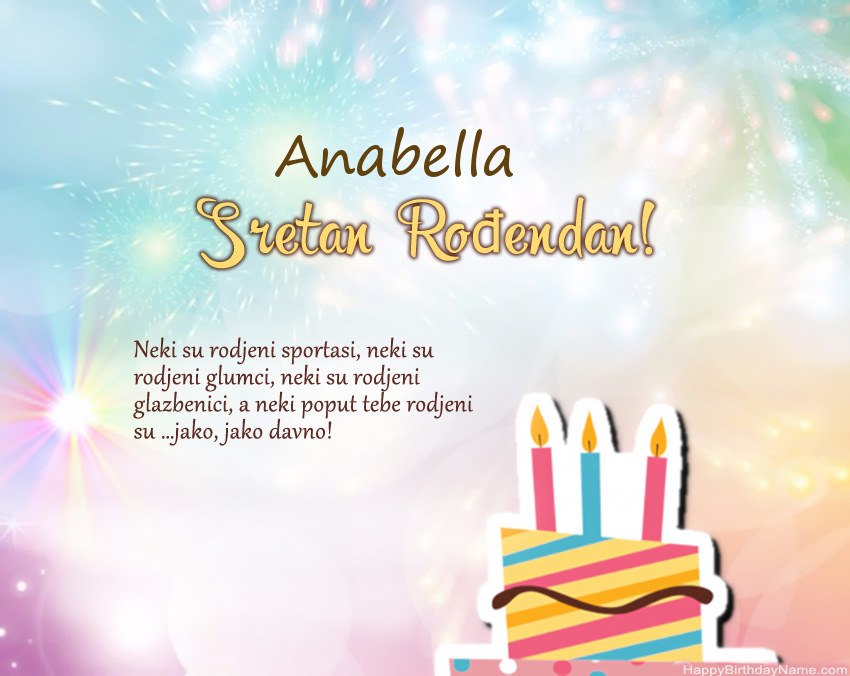 Sretan rođendan Anabella   u stihu