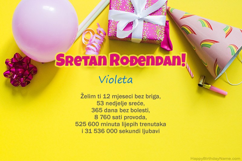Sretan rođendan Violeta   u prozi