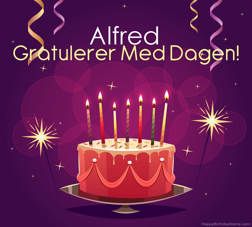 Vakre Gratulerer med fødselsdagskort til Alfred