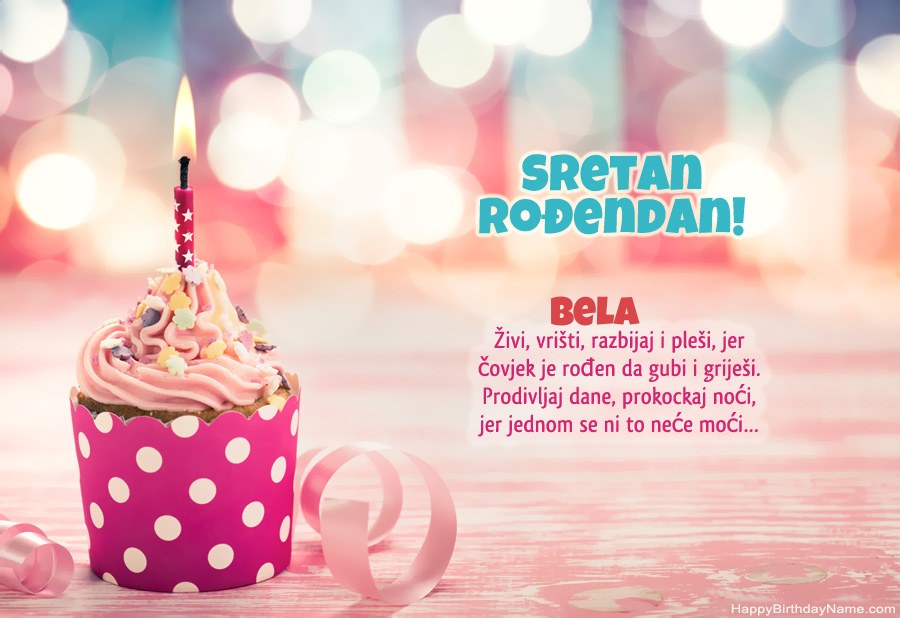 Preuzmite čestitku za rođendan Bela   besplatno