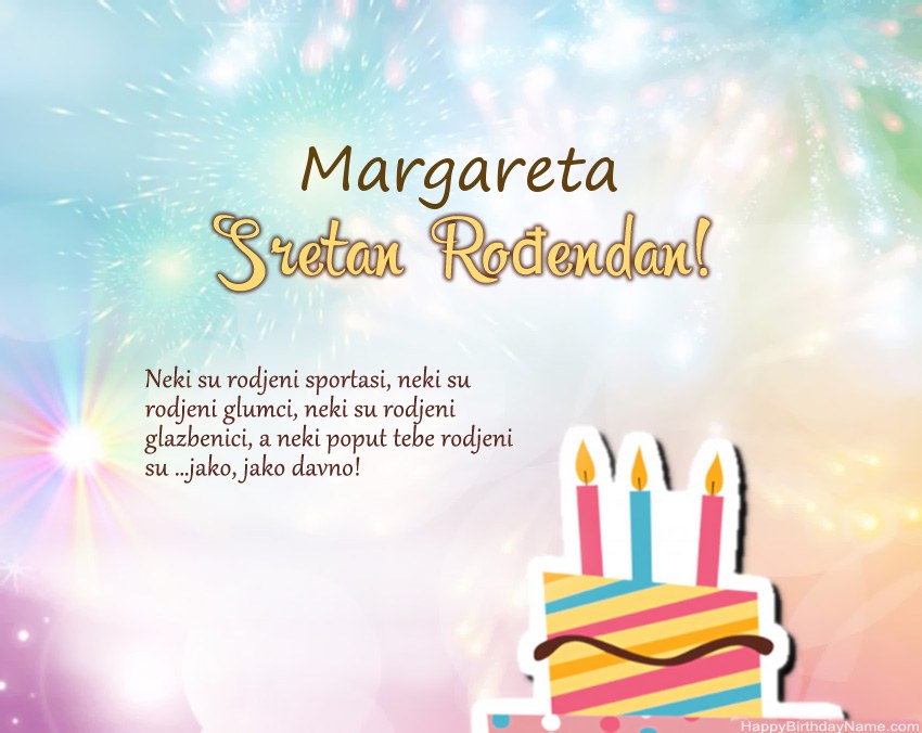 Sretan rođendan Margareta   u stihu