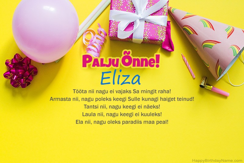 Palju õnne sünnipäeval Eliza proosas Palju õnne sünnipäeval Eliza proosas
