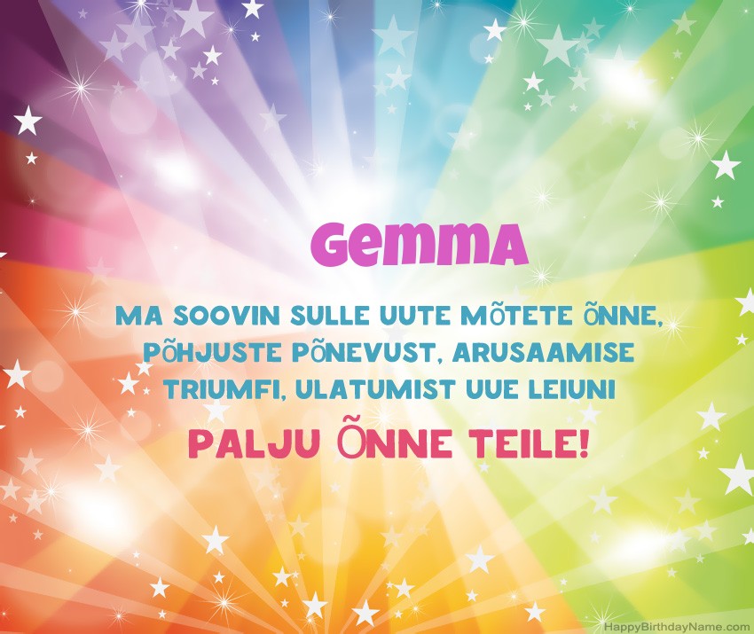 Ilusad sünnipäevakaardid Gemma
