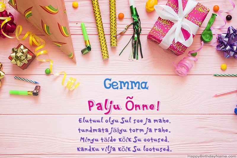 Laadi alla õnnelik sünnipäevakaart Gemma tasuta
