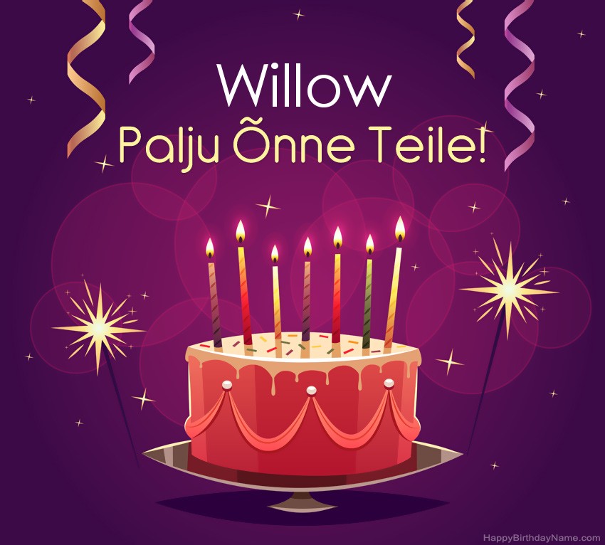 Naljakad tervitused õnnelikuks sünnipäevaks Willow