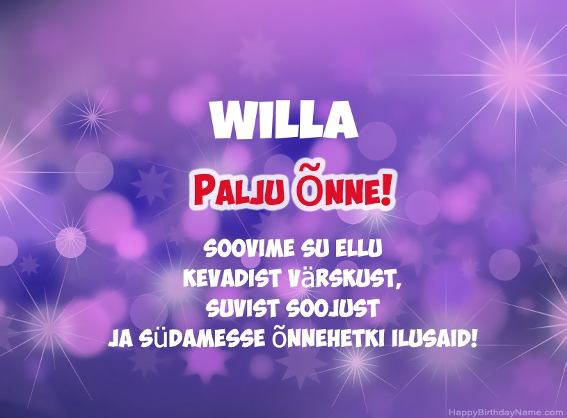 Ilusad pildid Willa Ilusad pildid Willa