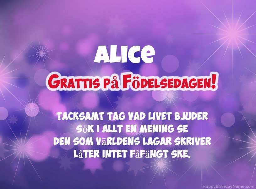 Vackra bilder för Grattis på Alice