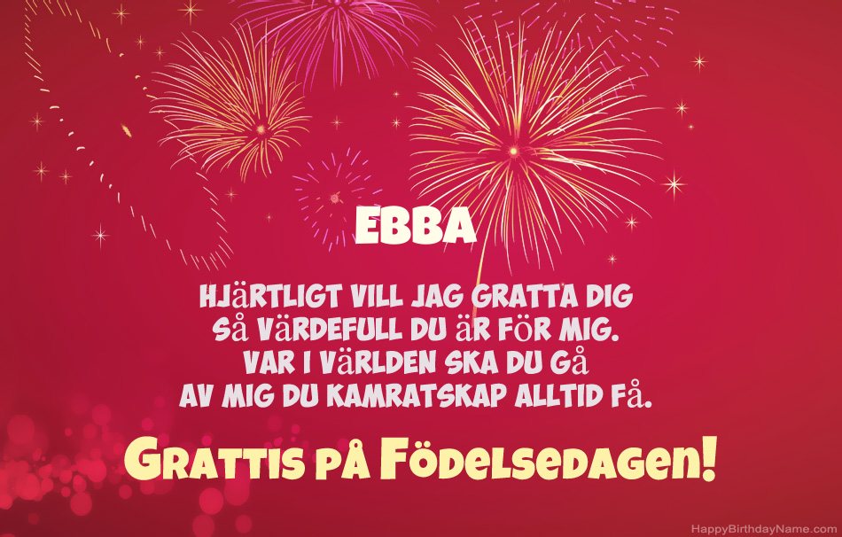 Grattis på födelsedagen Ebba, vackra dikter
