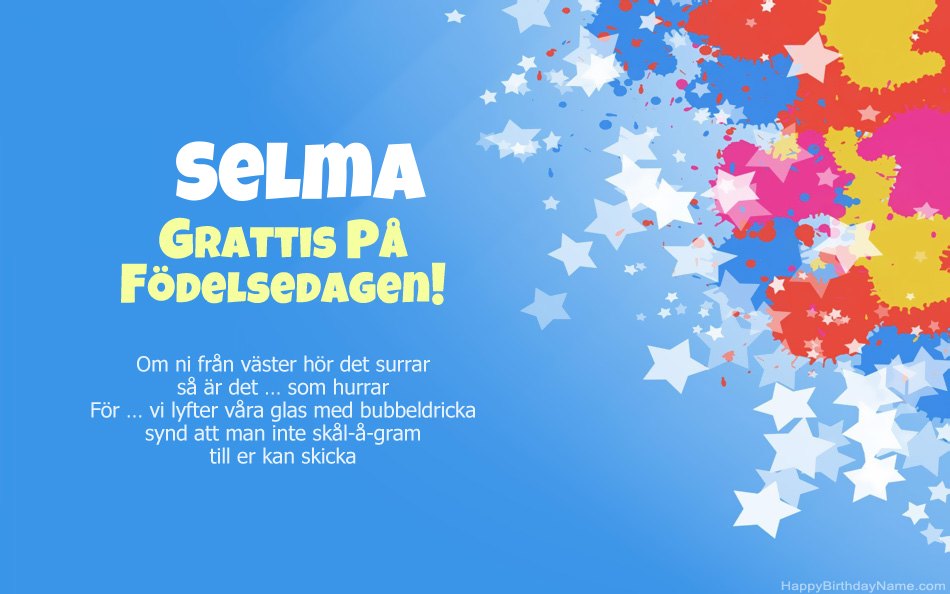 Grattis till födelsedagen till Selmas