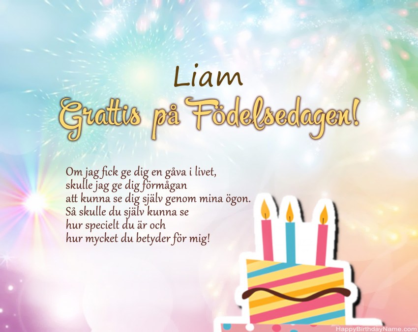 Grattis på födelsedagen Liam i vers