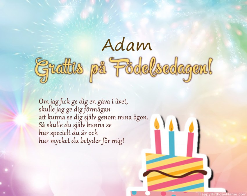 Grattis på födelsedagen Adam i vers