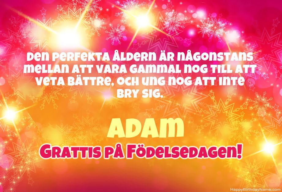 Kul grattis till Grattis på Adam