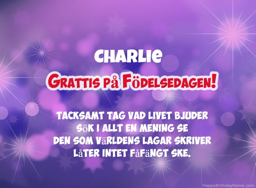 Vackra bilder för Grattis på Charlie