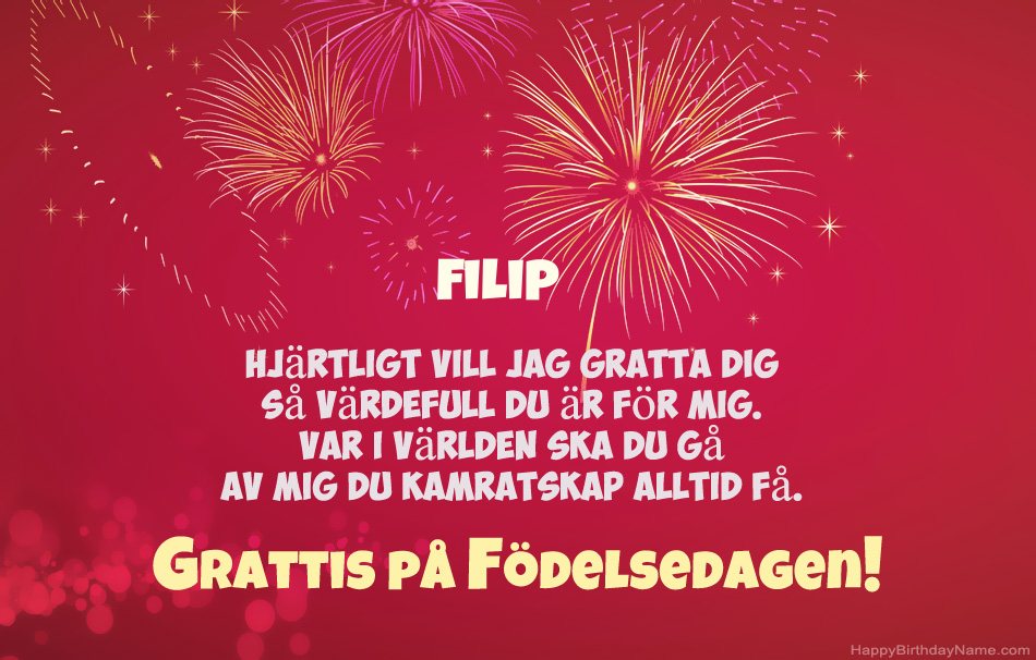 Grattis på födelsedagen Filip, vackra dikter