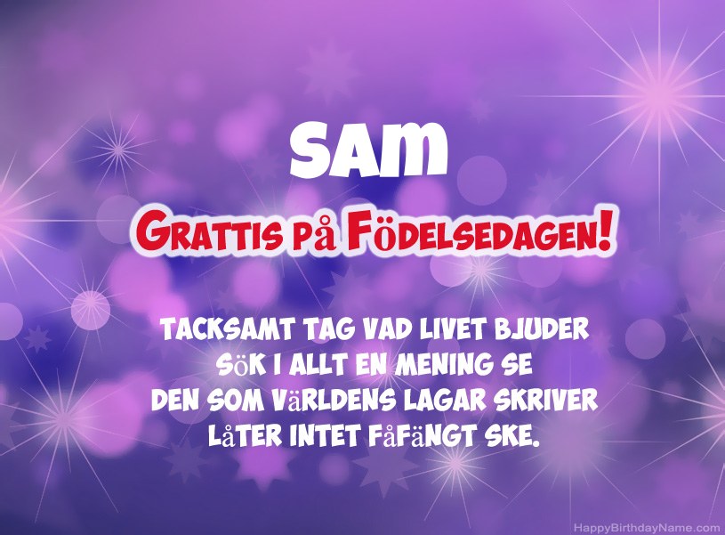 Vackra bilder för Grattis på Sam