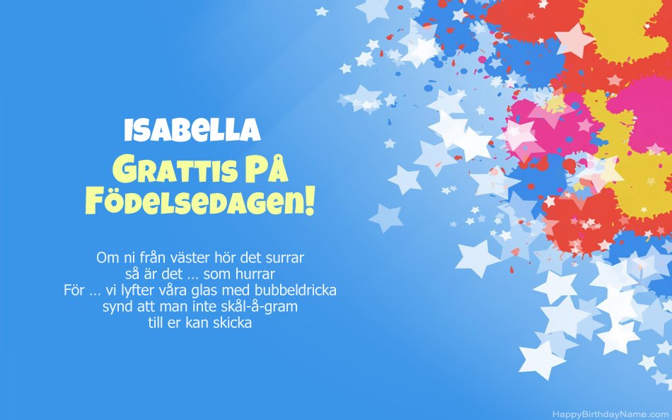 Grattis till födelsedagen till Isabellas