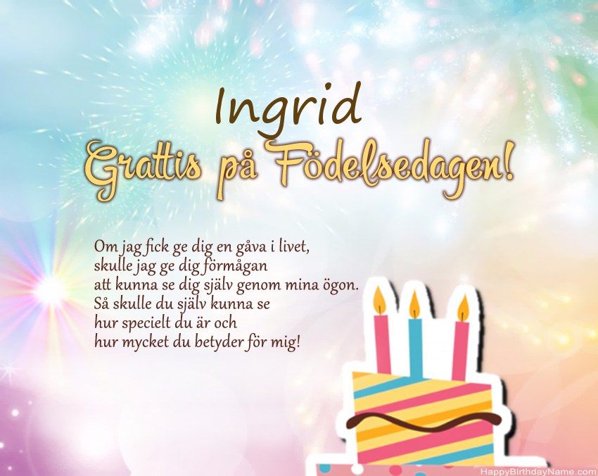 Grattis på födelsedagen Ingrid i vers