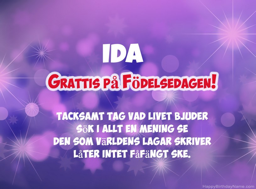 Vackra bilder för Grattis på Ida