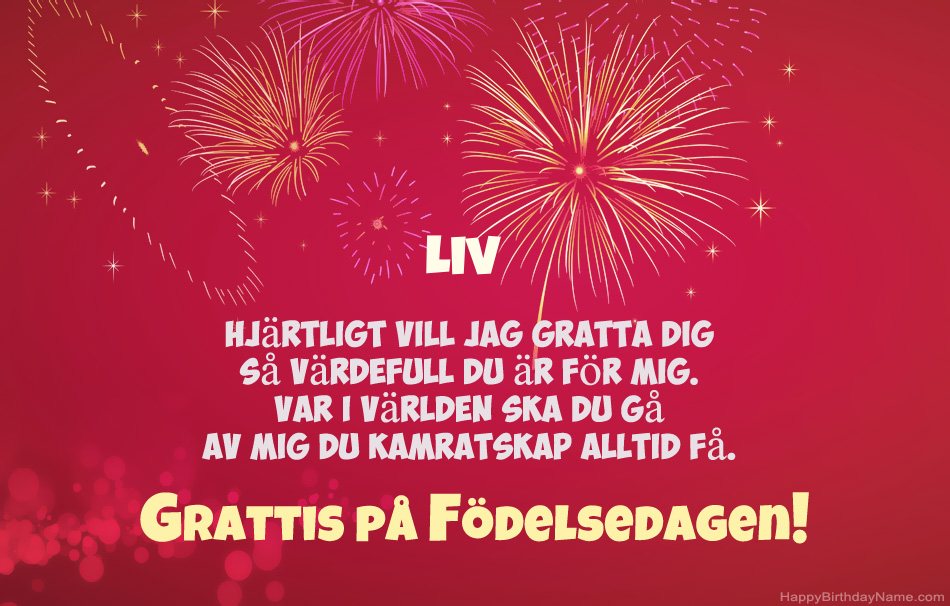 Grattis på födelsedagen Liv, vackra dikter