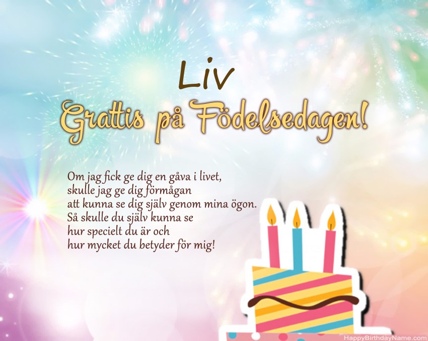 Grattis på födelsedagen Liv i vers