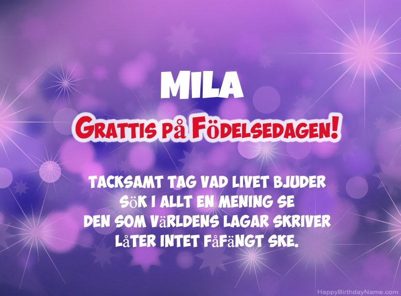 Vackra bilder för Grattis på Mila