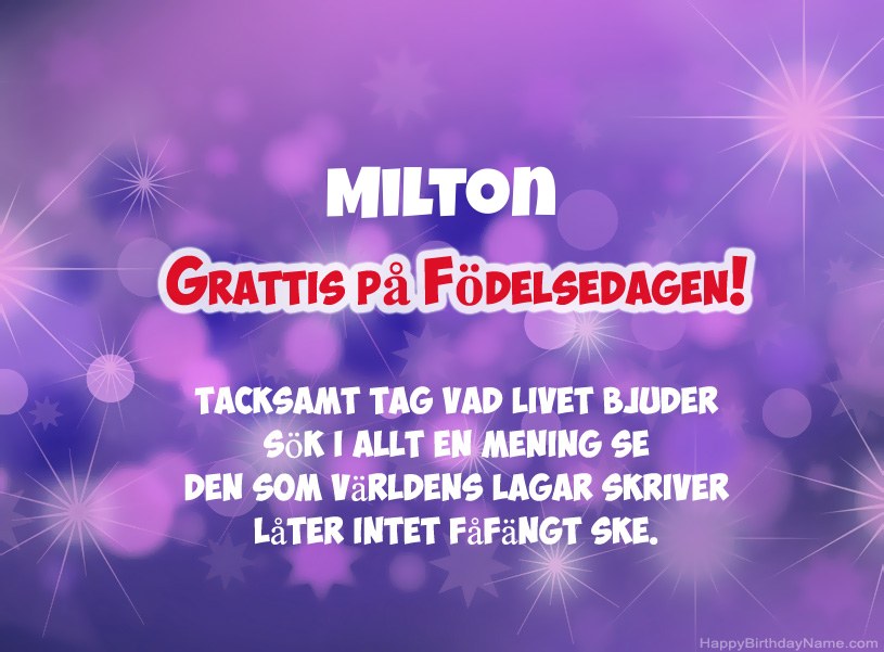 Vackra bilder för Grattis på Milton