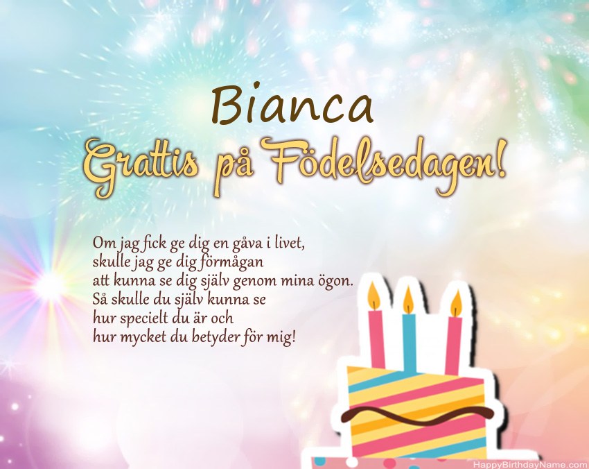 Grattis på födelsedagen Bianca i vers