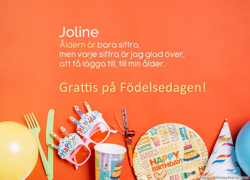Grattis på födelsedagskort för Joline