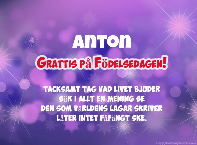 Vackra bilder för Grattis på Anton