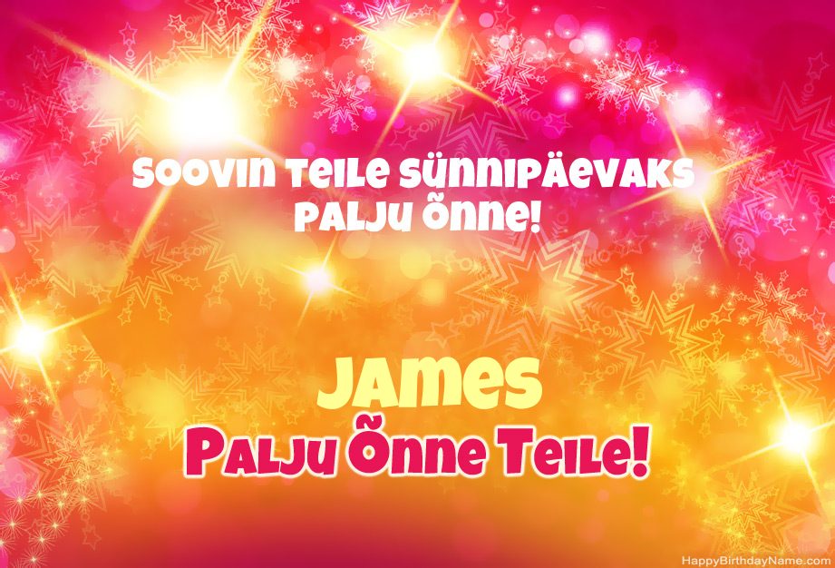 Õnnelikud õnnitlused James Õnnelikud õnnitlused James