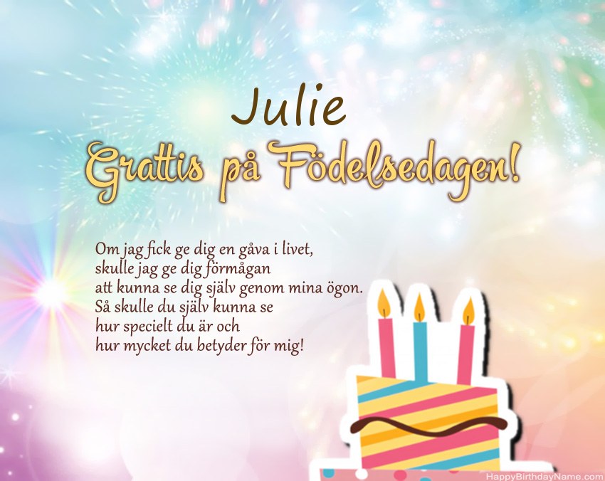 Grattis på födelsedagen Julie i vers