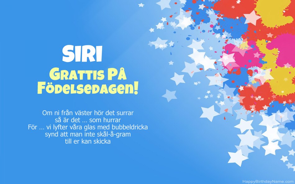 Grattis till födelsedagen till Siris