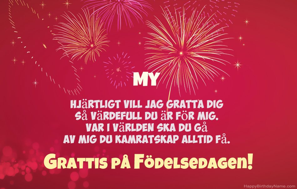 Grattis på födelsedagen My, vackra dikter