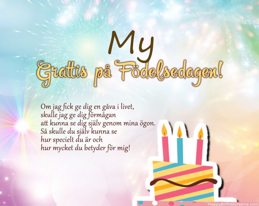 Grattis på födelsedagen My i vers