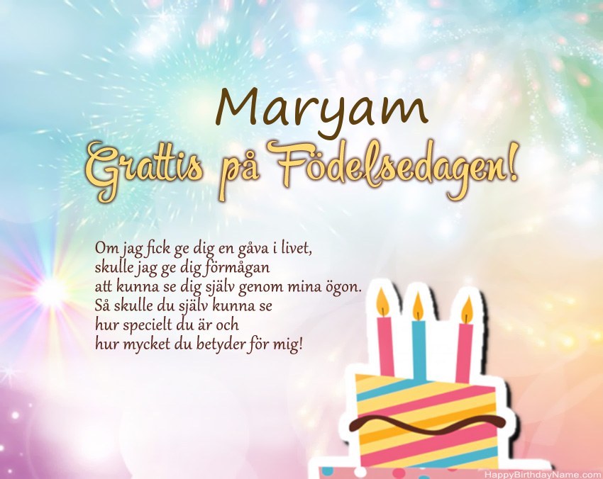 Grattis på födelsedagen Maryam i vers