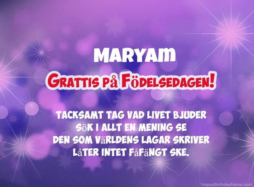 Vackra bilder för Grattis på Maryam