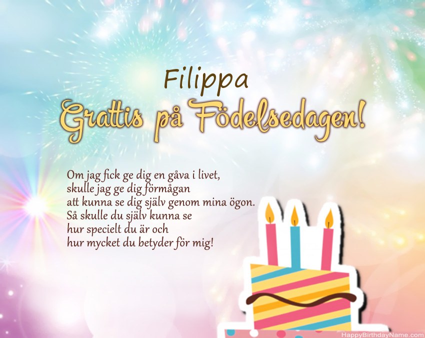 Grattis på födelsedagen Filippa i vers
