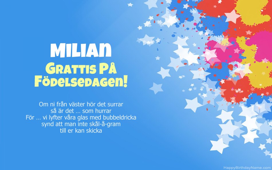 Grattis till födelsedagen till Milians