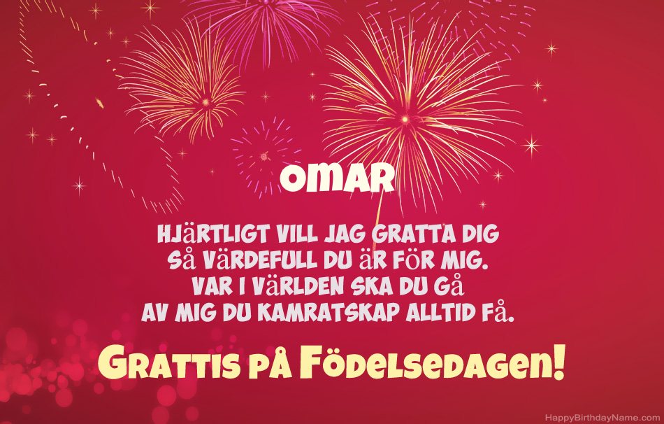 Grattis på födelsedagen Omar, vackra dikter
