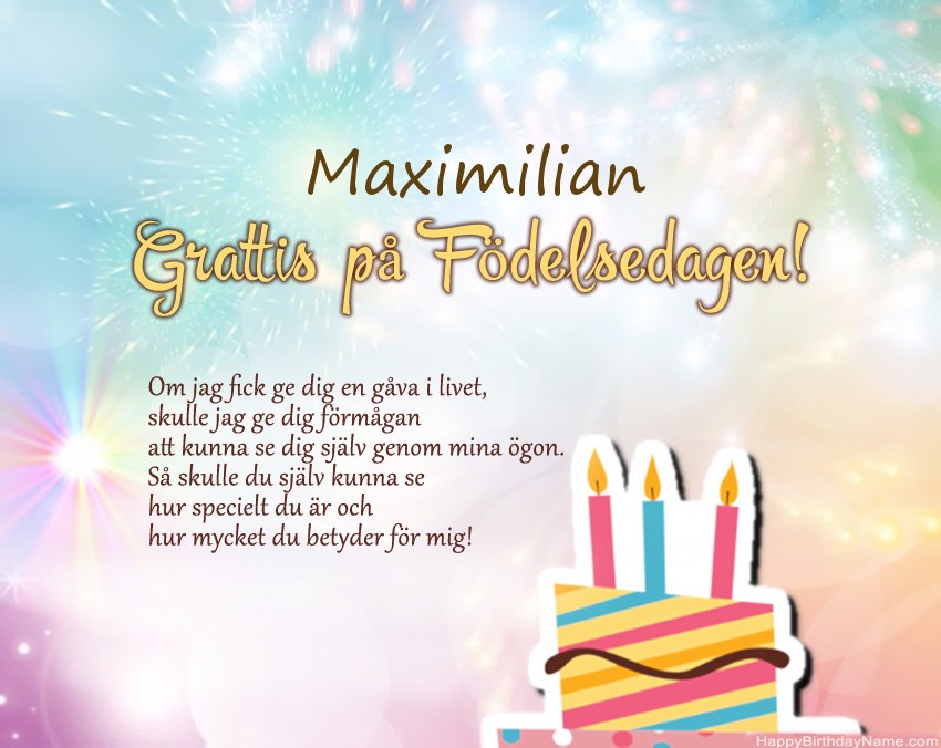 Grattis på födelsedagen Maximilian i vers