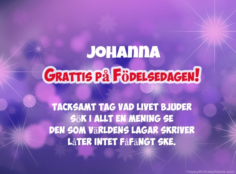 Vackra bilder för Grattis på Johanna