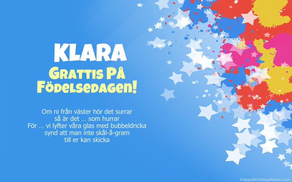 Grattis till födelsedagen till Klaras