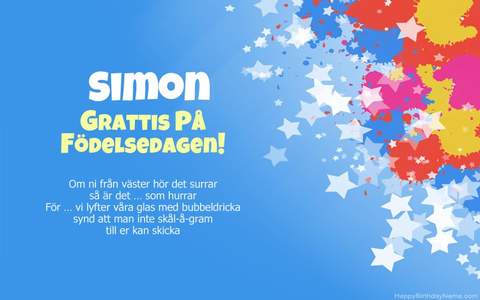 Grattis till födelsedagen till Simons