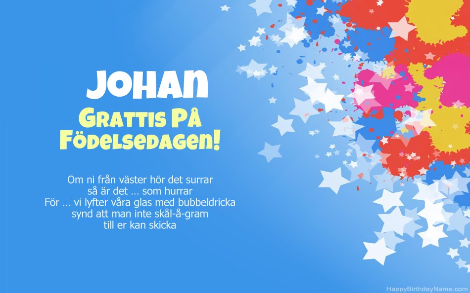 Grattis till födelsedagen till Johans