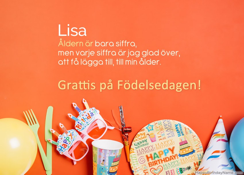 Grattis på födelsedagskort för Lisa