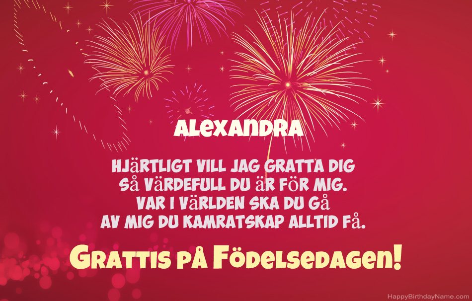 Grattis på födelsedagen Alexandra, vackra dikter