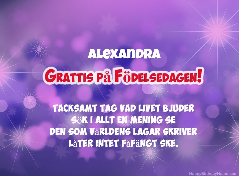 Vackra bilder för Grattis på Alexandra