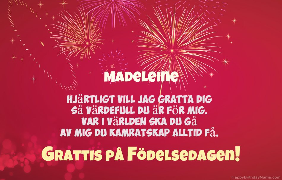 Grattis på födelsedagen Madeleine, vackra dikter