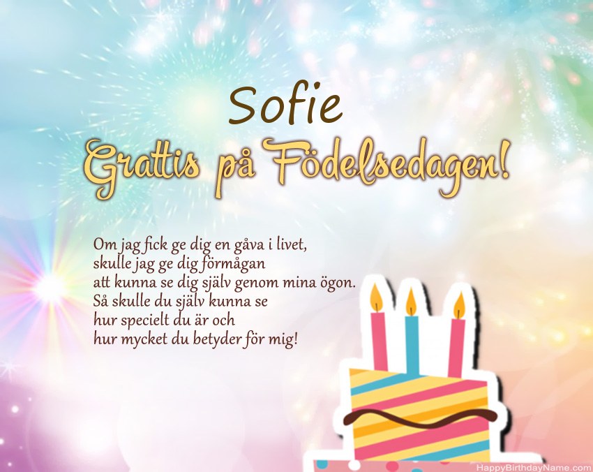 Grattis på födelsedagen Sofie i vers