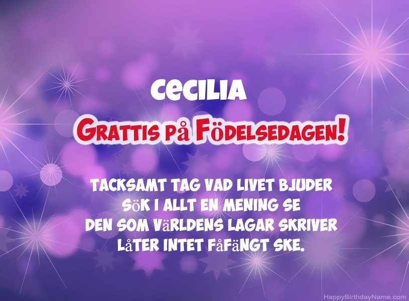 Vackra bilder för Grattis på Cecilia